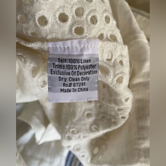 Johnny Was 4 For Love & Liberty White Embroidered Cardigan Sz M Línen Boho - Picture 10 of 12